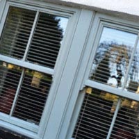 Blue Vertical Sliding Window
